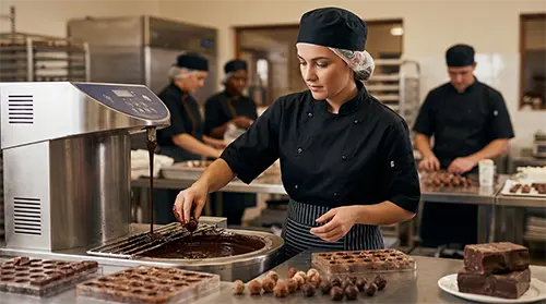 vêtement professionnels dans une chocolaterie
